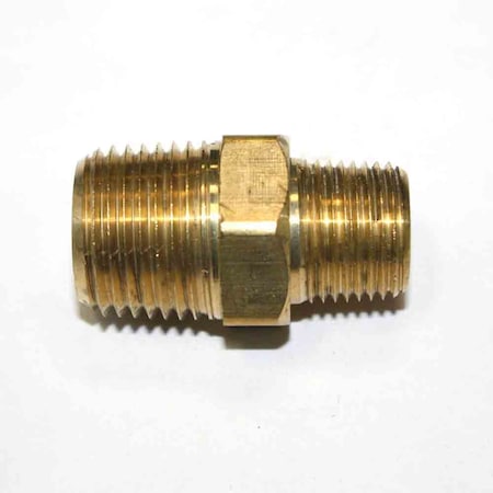 Interstate Pneumatics 3/8 Inch x 1/2 Inch NPT Male Brass Hex Nipple Reducer, PK 6 FA618-D6